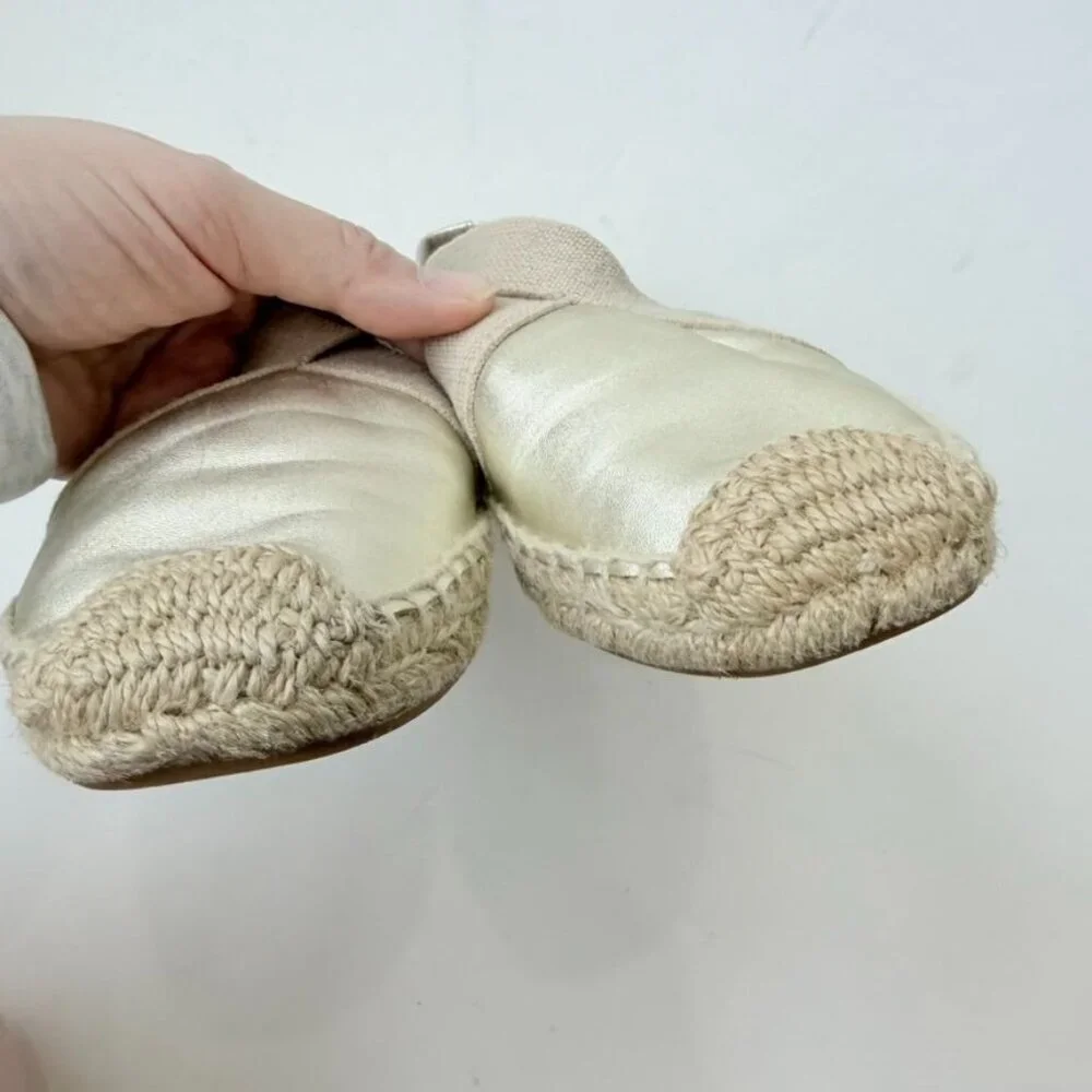 Tory Burch Catalina Espadrille Flats – Metallic Gold Size 6